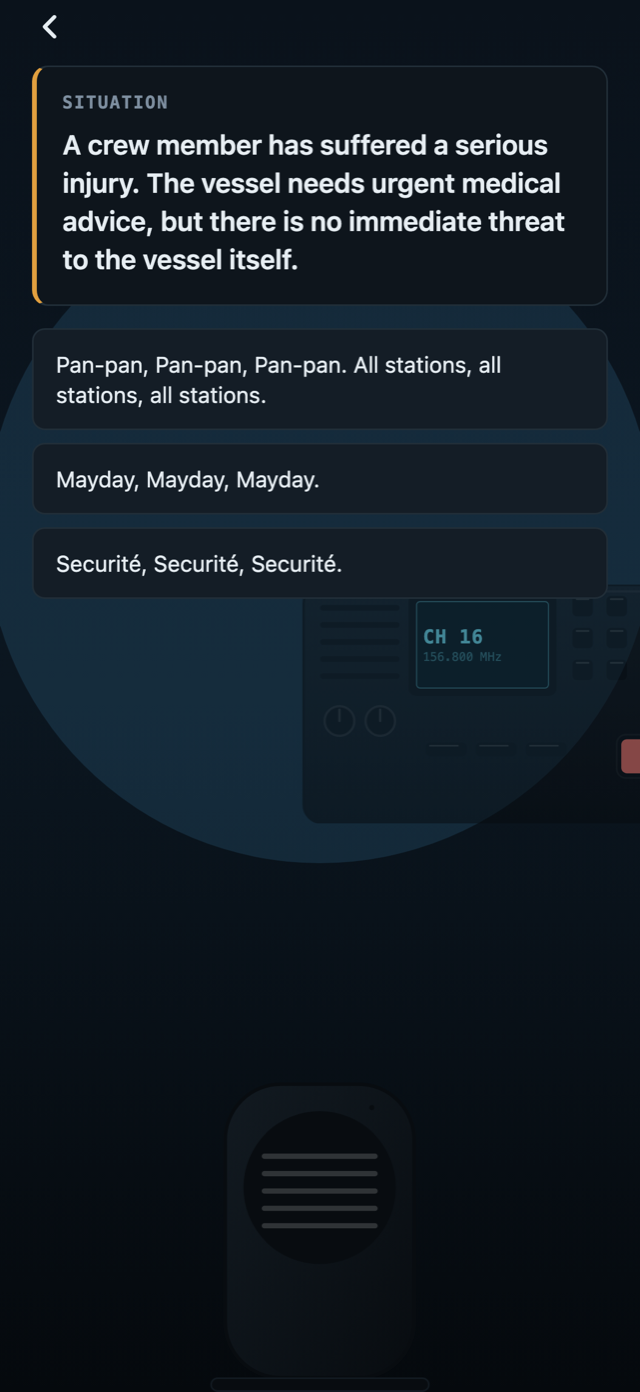 Choosing the right radio reply in an urgency scenario