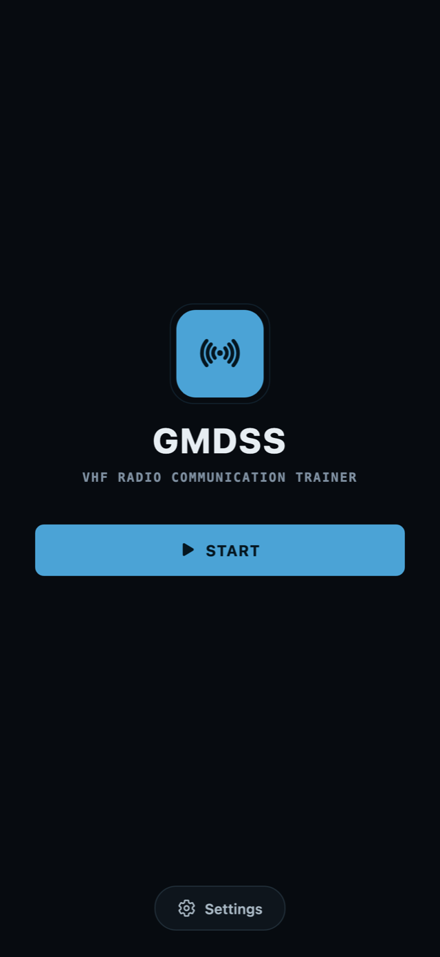 GMDSS start screen